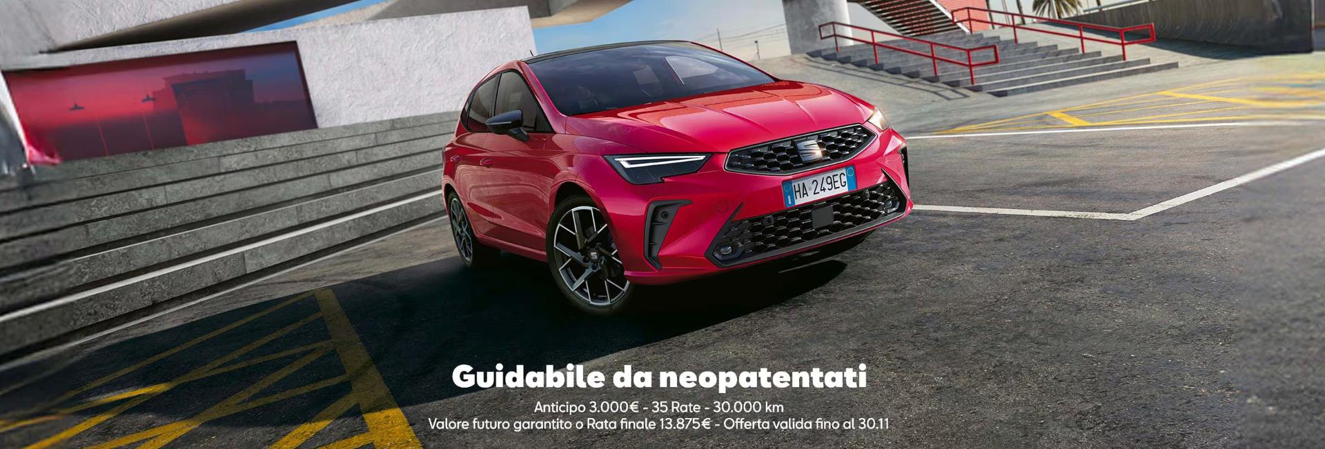 Guidabile da neopatentati - Anticipo 3.000 € - 35 rate - 30.000 km - Valore futuro garantito o Rata finale 13.875€ - Offerta valida fino al 30.11